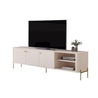 Rack Para Tv 1.8 Tucupi Off White Pe Dourado - Moveis Jb - 1