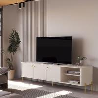 Rack Para Tv 1.8 Tucupi Off White Pe Dourado - Moveis Jb - 2