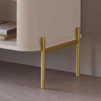 Rack Para Tv 1.8 Tucupi Off White Pe Dourado - Moveis Jb - 3