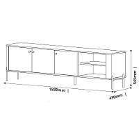 Rack Para Tv 1.8 Tucupi Off White Pe Dourado - Moveis Jb - 5