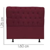 Cabeceira Estofada Cama Box Queen 160cm París Veludo Bordo- Mabe Magazine - 3