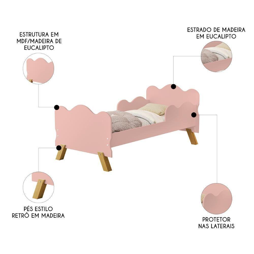 Mini Cama Infantil 148x68cm Proteção Lateral Vivi Rose Z53 - Mpozenato - 3