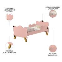 Mini Cama Infantil 148x68cm Proteção Lateral Vivi Rose Z53 - Mpozenato - 3