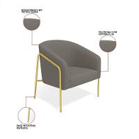 Poltrona Sala Industrial Alta Dourado Stella Suede D03 - D'rossi Cor Grafite - 3