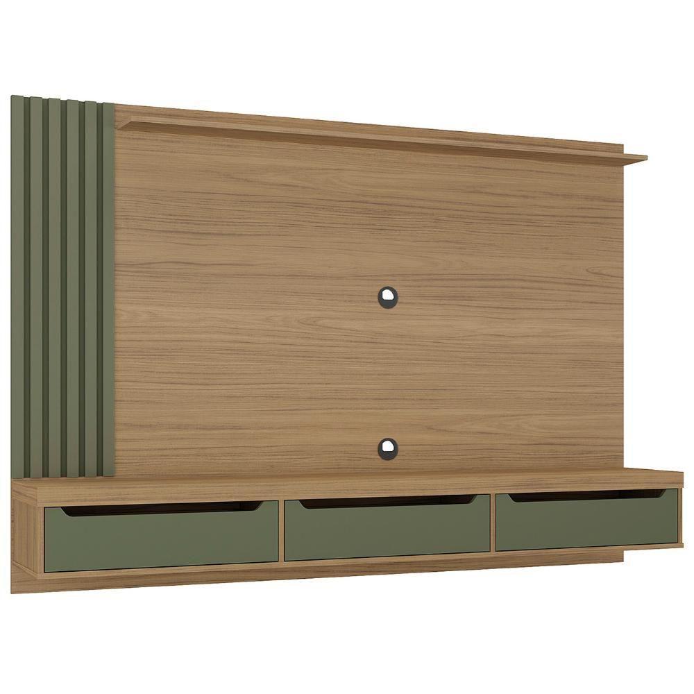 Painel TV 75 Polegadas E Bancada Suspensa Vale Carvalho Menta A09 - Mpozenato - 7