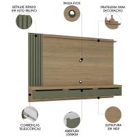 Painel TV 75 Polegadas E Bancada Suspensa Vale Carvalho Menta A09 - Mpozenato - 3