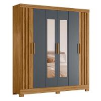 Guarda Roupa Casal Valença Com Espelho E Cômoda Ms913 Freijó Cinza - Moval - 2