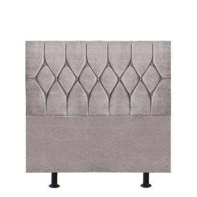 Cabeceira Estofada Cama Box Solteiro 100cm Istambul Corino Cinza Claro- Mabe Magazine