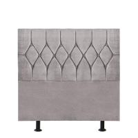 Cabeceira Estofada Cama Box Solteiro 100cm Istambul Corino Cinza Claro- Mabe Magazine - 1