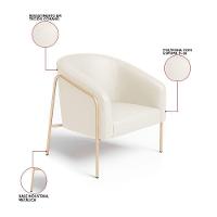 Poltrona Sala Industrial Alta Champanhe Stella Sintético Pu Bege D03 - D'rossi - 3