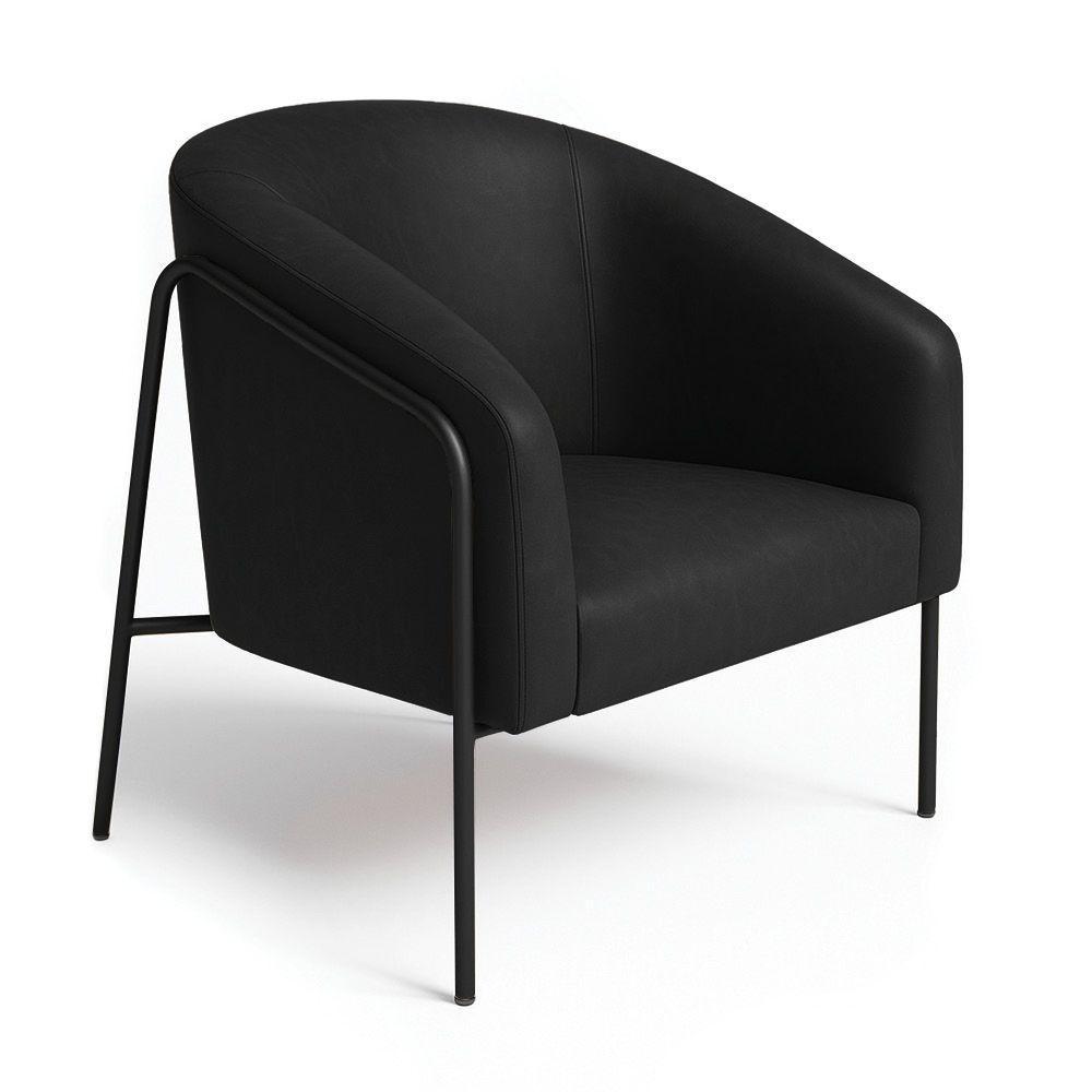 Poltrona Sala Industrial Alta Preto Kit 2 Stella Sintético Pu Preto D03 - D'rossi - 5