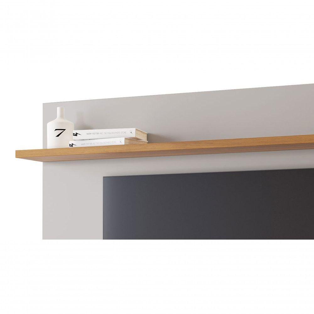 Rack Com Painel Arkansas Off White Com Freijó - Moveisaqui - 5