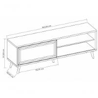 Rack Com Painel Arkansas Off White Com Freijó - Moveisaqui - 2
