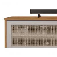 Rack Com Painel Arkansas Off White Com Freijó - Moveisaqui