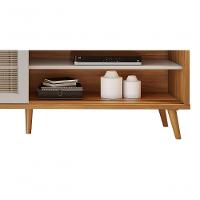 Rack Com Painel Arkansas Off White Com Freijó - Moveisaqui - 6