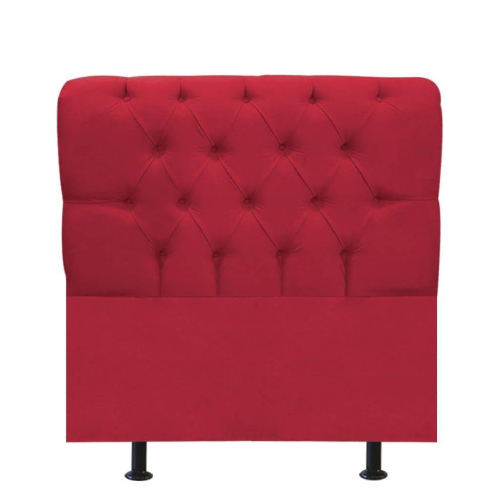 Cabeceira Estofada Cama Box Solteiro 100cm París Corino Vermelho- Mabe Magazine - 1