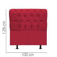 Cabeceira Estofada Cama Box Solteiro 100cm París Corino Vermelho- Mabe Magazine - 3