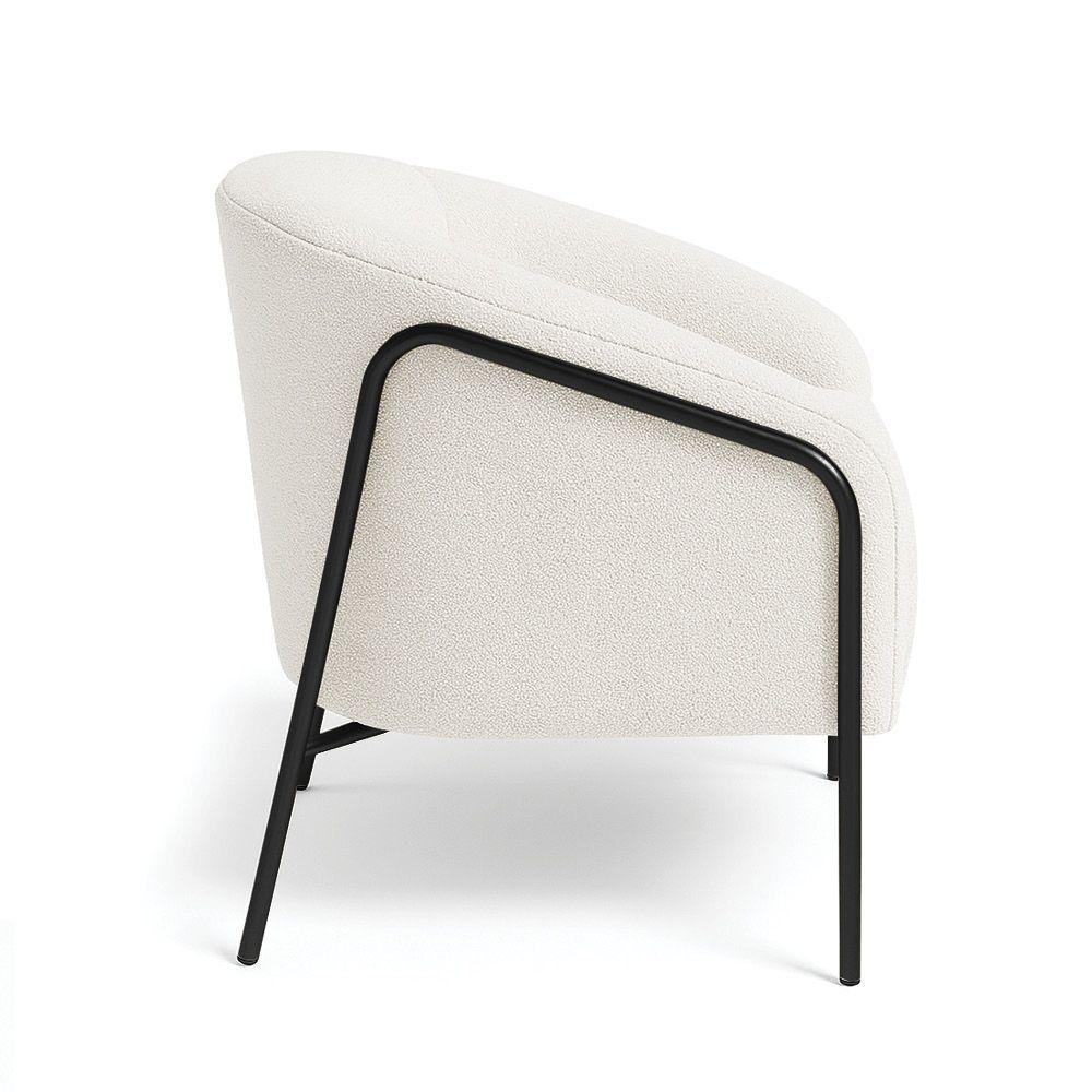 Poltrona Sala Industrial Alta Preto Stella Bouclê D03 - D'rossi Cor Cinza - 5