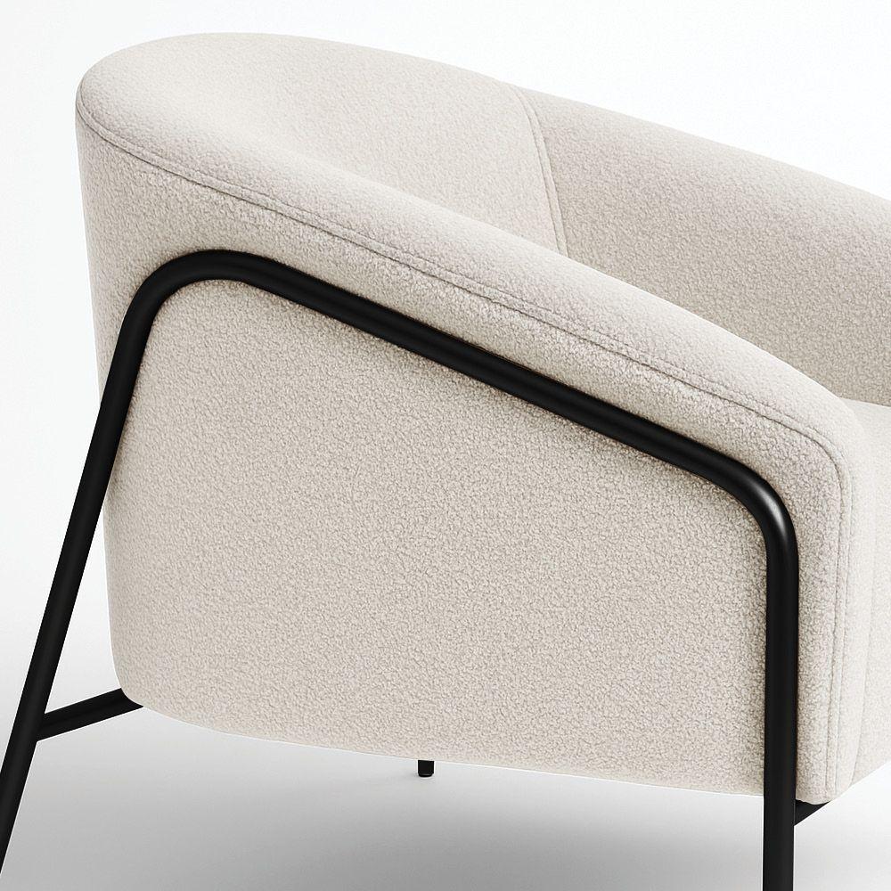 Poltrona Sala Industrial Alta Preto Stella Bouclê D03 - D'rossi Cor Cinza - 7