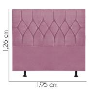 Cabeceira Estofada Cama Box King 195cm Istambul Corino Rosa Bebe- Mabe Magazine - 3