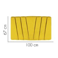 Painel Cabeceira Estofada Bélgica 100cm Cama Box Solteiro Corino Amarelo- Mabe Magazine - 2