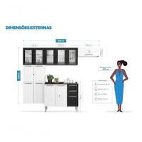 Cozinha Completa Branca E Preta Em Aço 4 Peças Luce Com 5 Vidros - 5