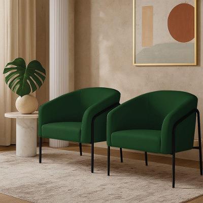 Poltrona Sala Industrial Alta Stella Kit 2 Suede Preto Verde D'Rossi
