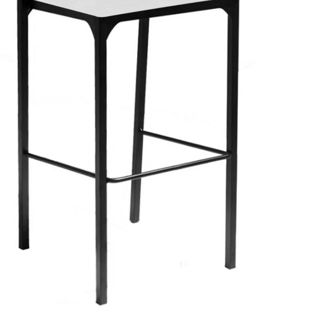 Kit 02 Banquetas Alta Com Encosto Luiza Gourmet Para Balcão Cozinha Suede Branco - Aurora Line - 6