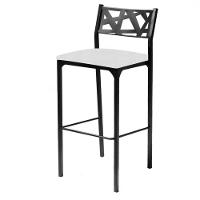 Kit 02 Banquetas Alta Com Encosto Luiza Gourmet Para Balcão Cozinha Suede Branco - Aurora Line