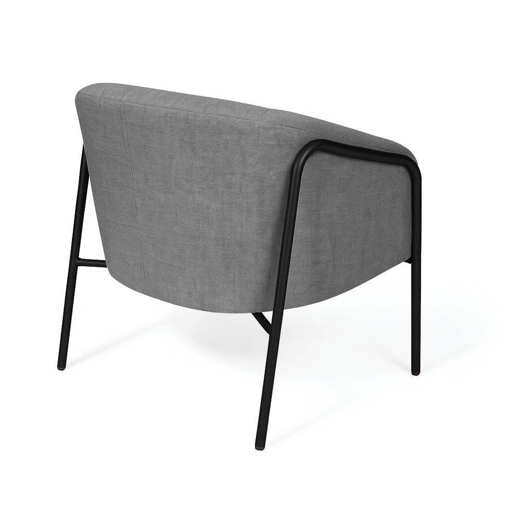 Poltrona Sala Industrial Alta Preto Stella Linho D03 - D'rossi Cor Grafite - 6