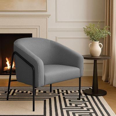 Poltrona Sala Industrial Alta Preto Stella Linho D03 - D'rossi Cor Grafite