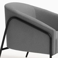 Poltrona Sala Industrial Alta Preto Stella Linho D03 - D'rossi Cor Grafite - 3