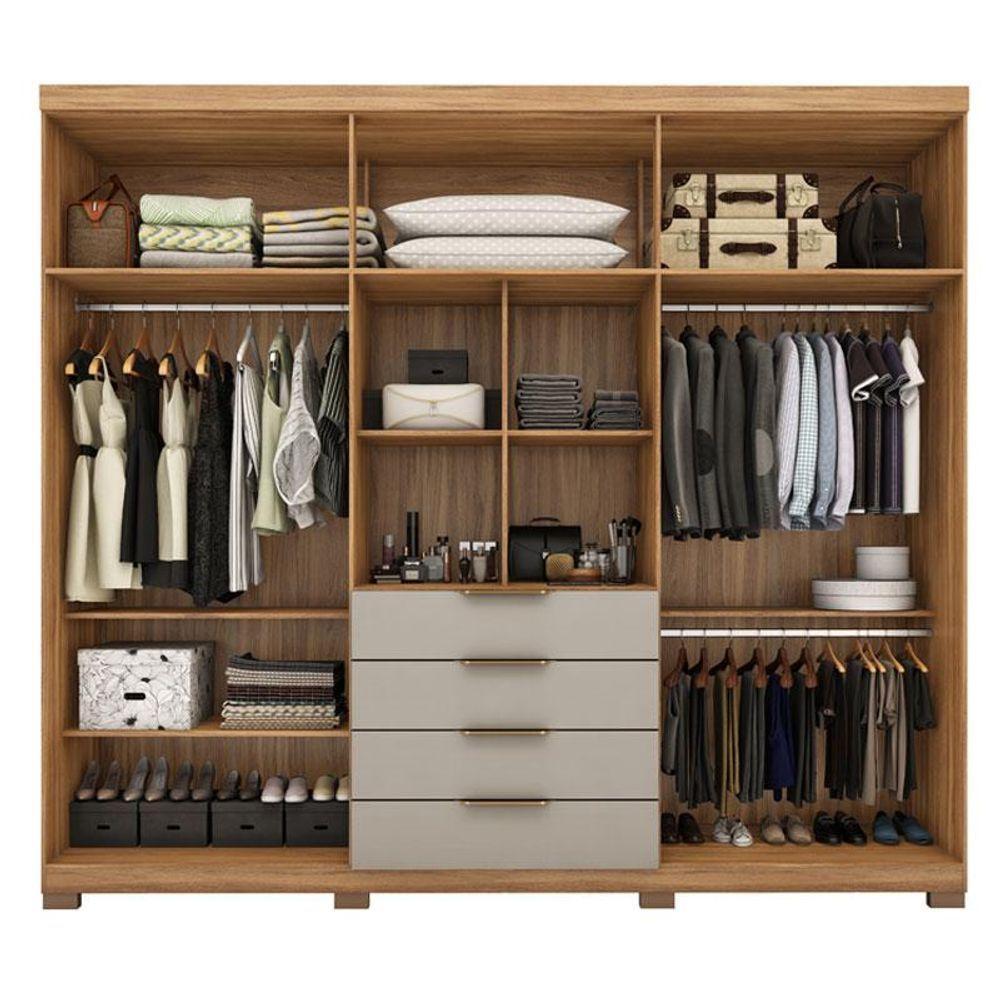 Guarda Roupa Casal Ambiente Giardino 6 Portas Amêndola Nude Prime Tx Com Espelho E Pés - Demóbile - 2