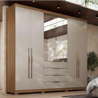 Guarda Roupa Casal Ambiente Giardino 6 Portas Amêndola Nude Prime Tx Com Espelho E Pés - Demóbile - 1