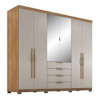 Guarda Roupa Casal Ambiente Giardino 6 Portas Amêndola Nude Prime Tx Com Espelho E Pés - Demóbile - 5