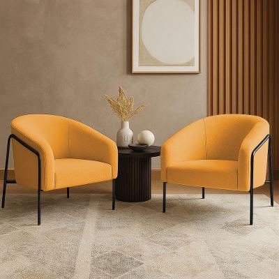 Poltrona Sala Industrial Alta Preto Kit 2 Stella Bouclê Mostarda D03 - D'rossi