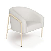 Poltrona Sala Industrial Alta Champanhe Kit 2 Stella Linho Cinza D03 - D'rossi - 5