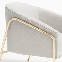 Poltrona Sala Industrial Alta Champanhe Kit 2 Stella Linho Cinza D03 - D'rossi - 8