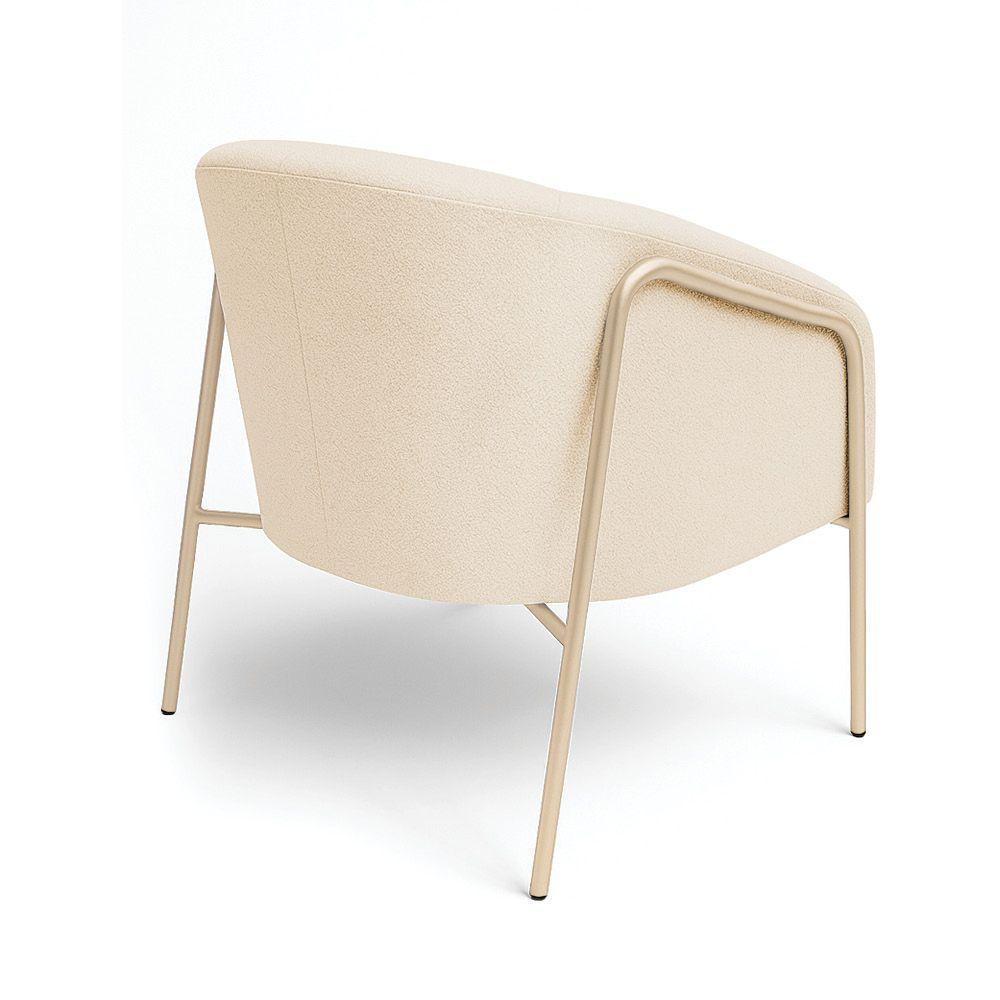 Poltrona Sala Industrial Alta Champanhe Kit 2 Stella Suede D03 - D'rossi Cor Bege - 5