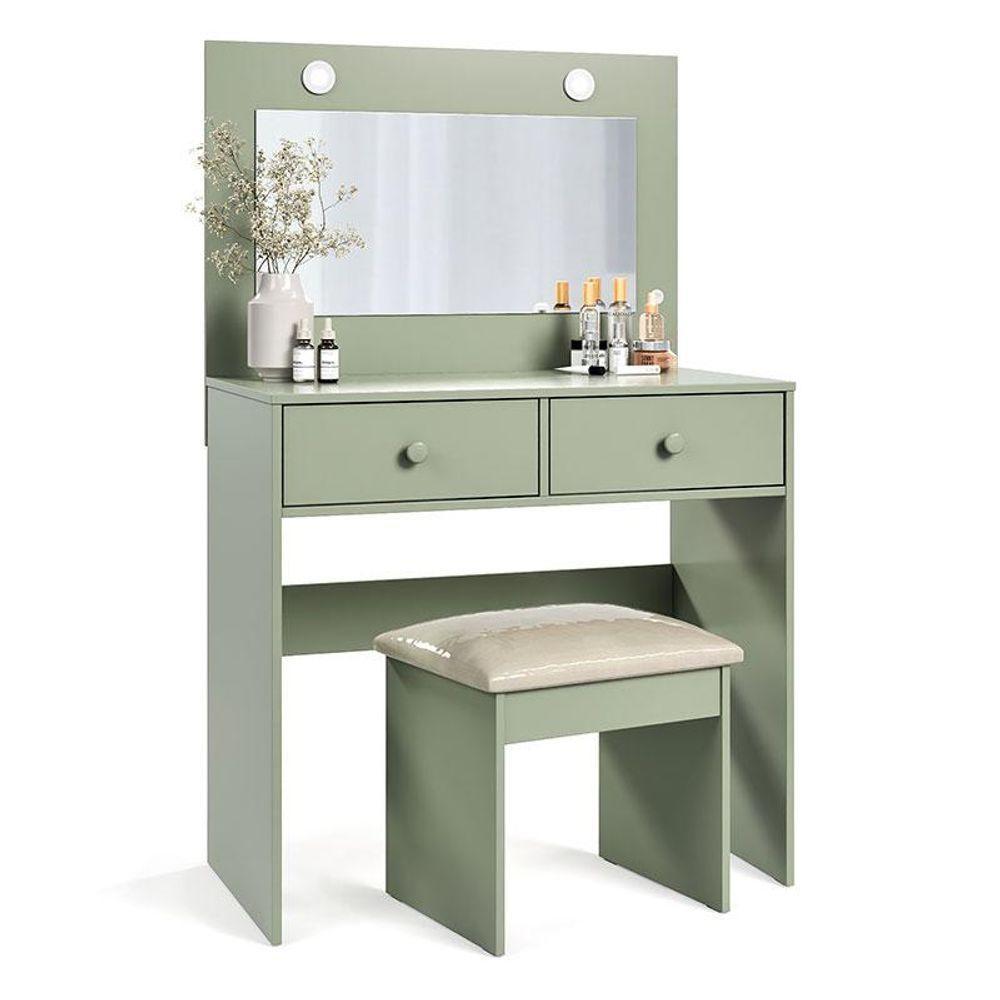 Penteadeira Camarim E Banqueta Maia Com Almofada Caapi - Luapa Móveis - 1