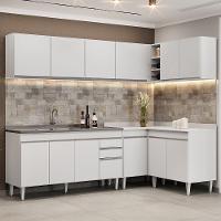 Armário De Cozinha Modulado De Canto 6 Peças Cp33 Com Pia Inox Branco - Lumil - 2