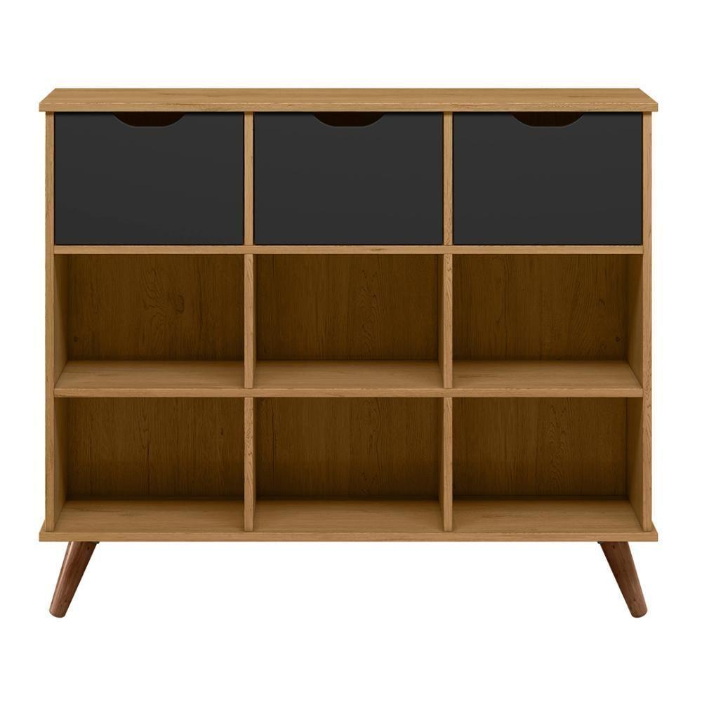 Nicho Organizador Retrô 3 Gavetas Freijó/preto - Qmovi - 5