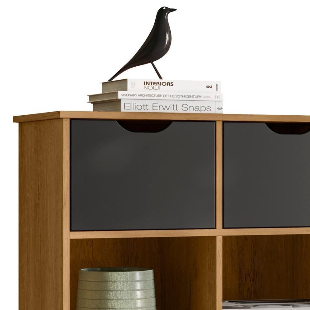 Nicho Organizador Retrô 3 Gavetas Freijó/preto - Qmovi - 6