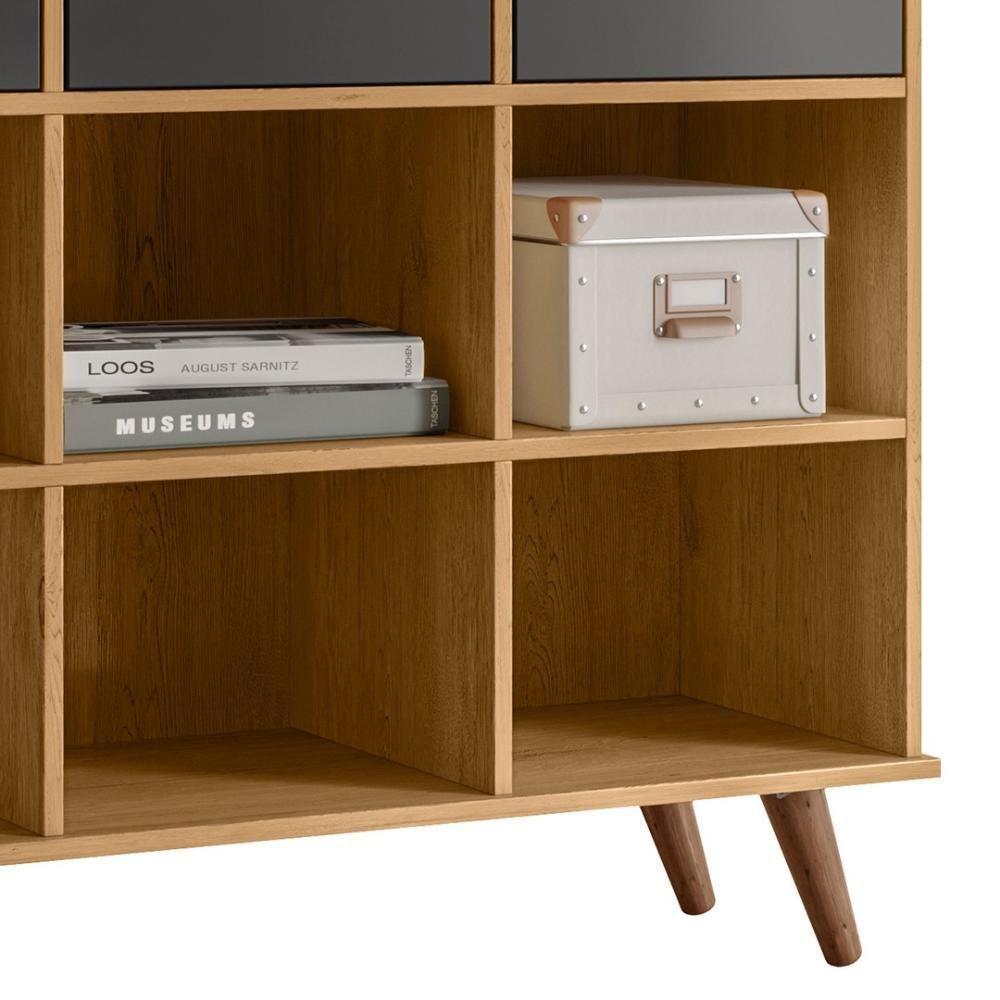 Nicho Organizador Retrô 3 Gavetas Freijó/preto - Qmovi - 7