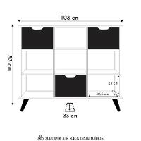 Nicho Organizador Retrô 3 Gavetas Freijó/preto - Qmovi