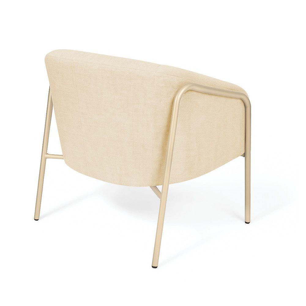 Poltrona Sala Industrial Alta Champanhe Kit 2 Stella Linho D03 - D'rossi Cor Bege - 7