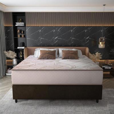 Cama Box Conjugado Queen Com Colchão 158x70x198 Supreme Malha D33 Gazin Cr35368 Bege Marrom