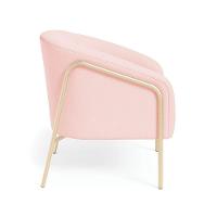 Poltrona Sala Industrial Alta Champanhe Kit 2 Stella Suede Rosa Bebê D03 - D'rossi - 6