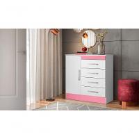 Gaveteiro 1 Porta Silvie Branco Rosa - 2