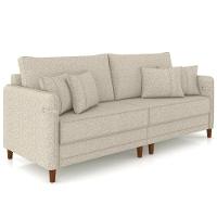 Sofá 3 Lugares Living 232cm Pé Madeira Zoe Linho Cru Z08 - Mpozenato - 2